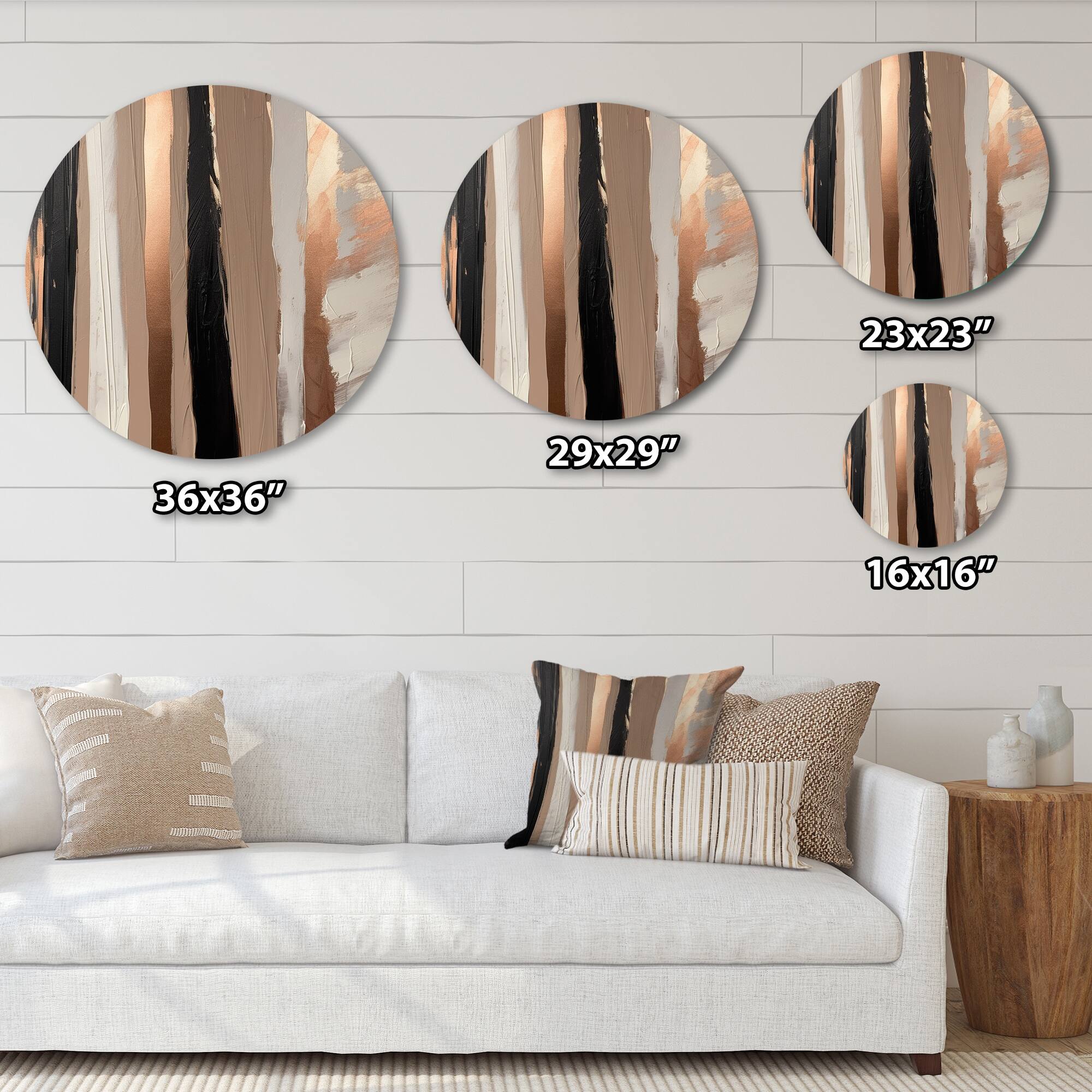 Designart "Brown And Black Beyond Boundaries IV" Abstract Metal Round